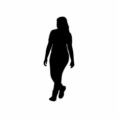 a woman walking body silhouette vector
