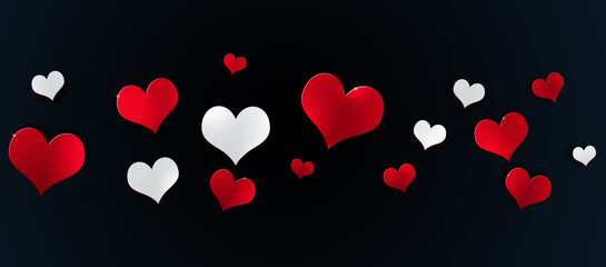 Valentines day Red and White Hearts