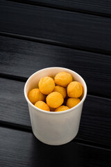 deep fried potato balls. Thai fried sweet potato balls, Khanom khai nok kratha