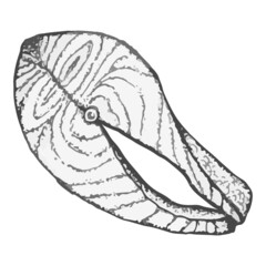 Steak fish vector clipart. Restaurant and cafe menu design. Salmon steak.