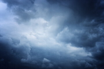 Cloudy and stormy winter sky