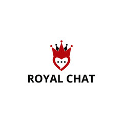 Creative modern abstract illustration of heart symbol with crown. vector logo design template