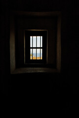 View from the old world war 2 bunker window in Croatia in Adriatic sea.