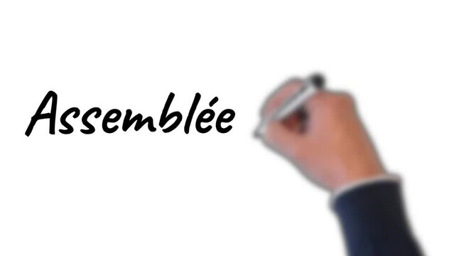 assembl&eacute;e g&eacute;n&eacute;rale fond blanc lunettes