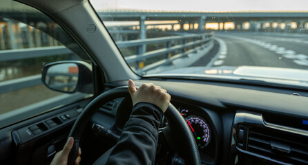 Driving car on highway in china