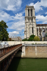 Paris, France. Notre Dame Cathedral being rebuilt after the fire. August 11, 2021.