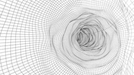 Mesh wormhole model representing fabric of space and time.