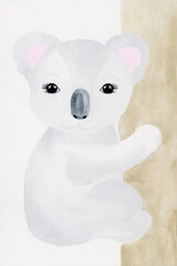 Illustration of a koala on a tree