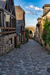 Jerzual street in Dinan in Brittany, France