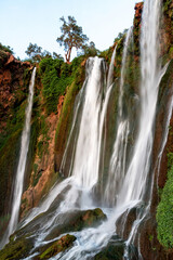 The Atlas Mountains in Morocco. The spectacular waterfalls of Ouzoud