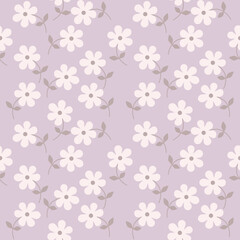 seamless vintage floral pattern vector design for paper, cover, fabric, interior and other users for design and typography fashion floral pattern with small white flowers on pastel background.