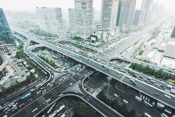 The main three-dimensional traffic trunk roads of the city pass through Beijing's modern international business CBD