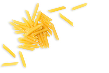 Creative layout of pasta on a bright background. copy space