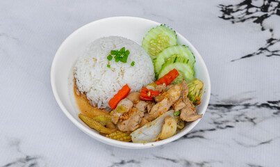 Thai Food Mixed Selections of Rice and Spicy Salads