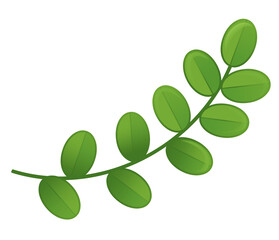 Cartoon scene with plant green leaf illustration