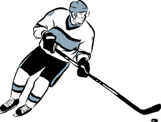 Ice Hockey Player in playing. 