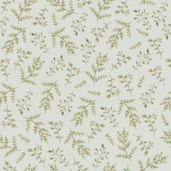 Neutral foliage seamless pattern baby  illustration