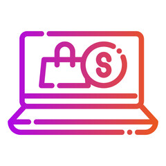 Obraz premium laptop shopping bag money pay payment transaction buy ecommerce icon