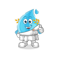 water drop with greek clothing. cartoon mascot vector