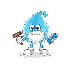 water drop shave facial hair vector. cartoon character