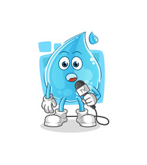 water drop tv reporter cartoon. cartoon mascot vector
