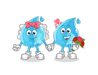 water drop wedding cartoon. cartoon mascot vector