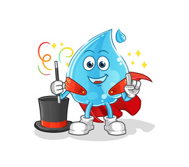 water drop magician illustration. character vector
