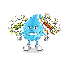 water drop anime angry vector. cartoon character