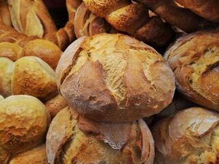 Round bread. Village bread.