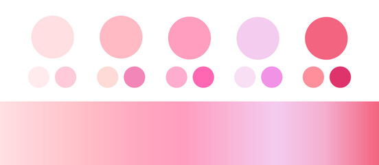 soft tints in pink hue with light and dark shade; and gradient color palette