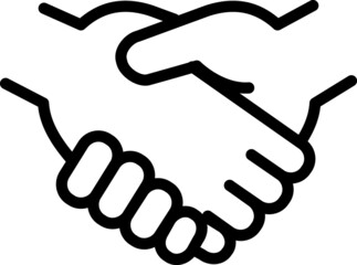 シンプルな握手のマークイラスト(線のみ)