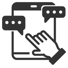 Vector tablet solid icon, Network and technology 64x64 Pixel, white background