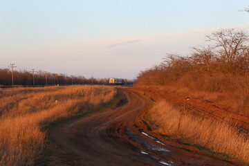 road in parallel railway