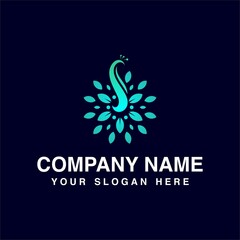 Fototapeta premium leaf tail peacock logo