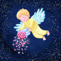 angel Valentine sows hearts