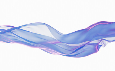 Purple and pink silk clothes flying with white background, 3d rendering.