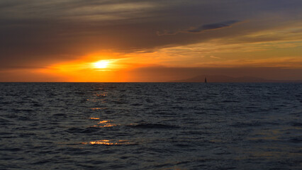 Beautiful colours of Sunset in Dalmatia, Croatia