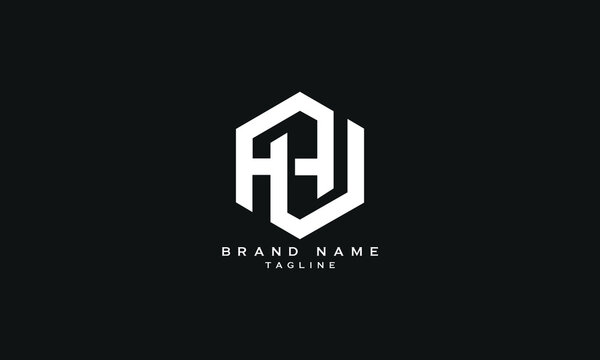 AHG, AU, UA, Abstract initial monogram letter alphabet logo design