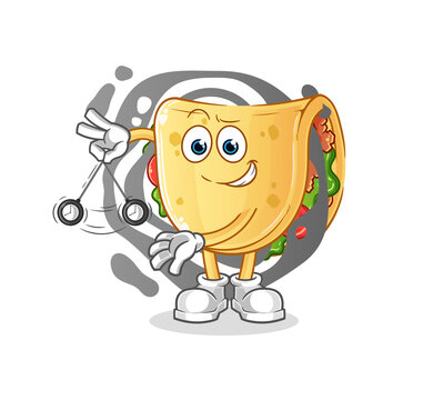 taco hypnotizing cartoon. cartoon mascot vector