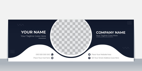 Email Signature design template or email footer and personal social media cover template design with creative layout and modern concept