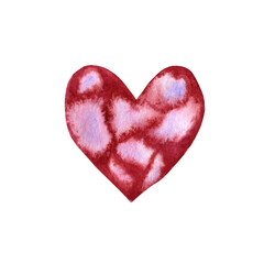 Watercolor heart in salami. Salami day