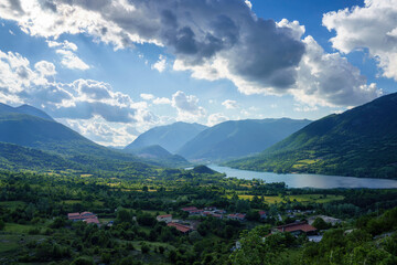 Fototapeta premium Lake of Barrea, in Abruzzi, Italy