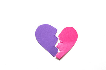 Pink and Purple Broken Heart Paper Design Background for Valentines or Mothers Day