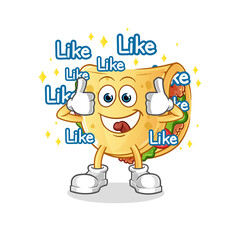 taco give lots of likes. cartoon vector