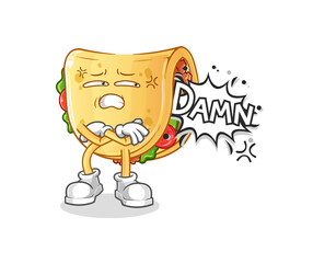 taco very pissed off illustration. character vector