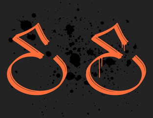 Marker Graffiti Font, handwritten Typography vector illustration letter e