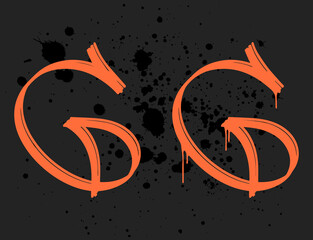 Marker Graffiti Font, handwritten Typography vector illustration letter g