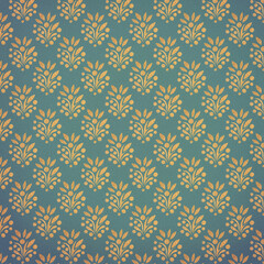 Retro background with gold elements on a green background.