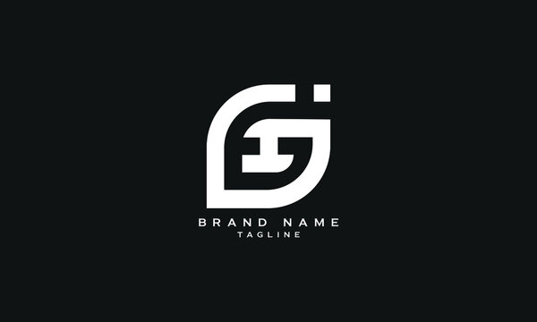 FGJ, IGH, Abstract initial monogram letter alphabet logo design