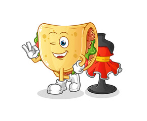 taco fashion designer vector. cartoon character